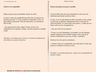 Ejemplar de cortesía  gratis  para lectura y uso personal 74 www.interlectores.com Fábulas de Esopo 