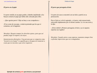 Ejemplar de cortesía  gratis  para lectura y uso personal 75 www.interlectores.com Fábulas de Esopo 