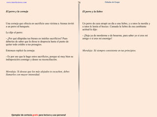 Ejemplar de cortesía  gratis  para lectura y uso personal 78 www.interlectores.com Fábulas de Esopo 