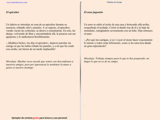 Ejemplar de cortesía  gratis  para lectura y uso personal 8 www.interlectores.com Fábulas de Esopo 