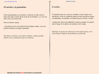 Ejemplar de cortesía  gratis  para lectura y uso personal 84 www.interlectores.com Fábulas de Esopo 