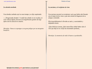 Ejemplar de cortesía  gratis  para lectura y uso personal 94 www.interlectores.com Fábulas de Esopo 