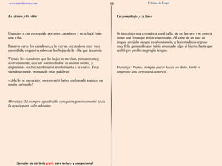 Ejemplar de cortesía  gratis  para lectura y uso personal 98 www.interlectores.com Fábulas de Esopo 