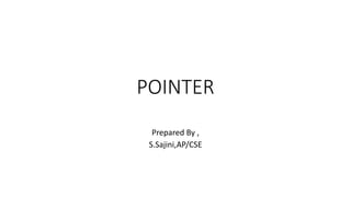 POINTER
Prepared By ,
S.Sajini,AP/CSE
 