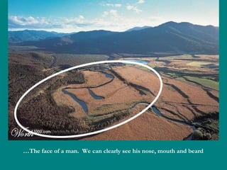 The face of a man.  We can clearly see his nose, mouth and beard… 