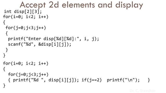 PPS Arrays Matrix operations | PPT