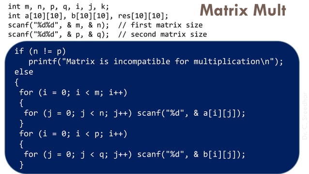 PPS Arrays Matrix operations | PPT