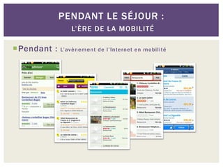 PENDANT LE SÉJOUR :
                L’ÈRE DE LA MOBILITÉ

Pendant :   L’avènement de l’Internet en mobilité
 