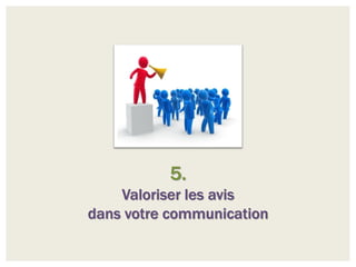 5.
    Valoriser les avis
dans votre communication
 