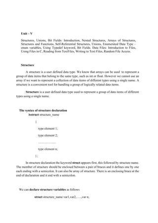 PROBLEM SOLVING USING C PPSC- UNIT -5.pdf