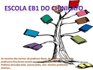 Escola EB1 do chinicatoOs meninos das turmas  do professor Nuno, da professora Sofia e da professora Elsa foram assistir ao teatrinho de fantoches.Pedimos desculpa pelas  poucas fotos, mas  tivemos problemas técnicos…