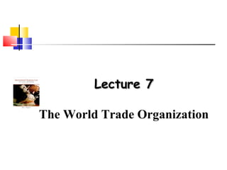 Lecture 7Lecture 7
The World Trade Organization
 