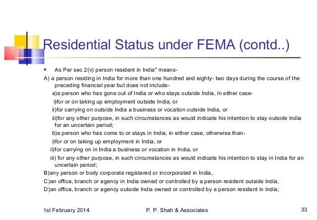 Fema provision for forex outward remittance