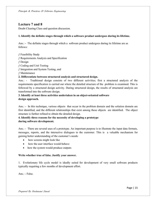 Software engineering note