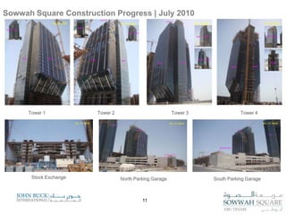 Sowwah Square Construction Progress | July 2010 Tower 1Tower 2Tower 3Tower 4Stock ExchangeNorth Parking GarageSouth Parking Garage11
