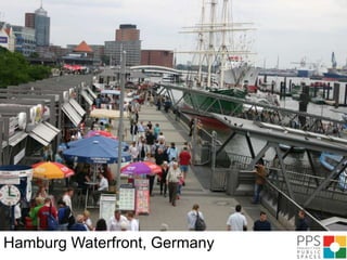 Multi-Use MarketplaceInner HarborMulti-Use SquareDaily Programs for Children & AdultsSeating with Umbrellas Moveable tables and chairs Potted trees, plantsStreet Performers Small BandstandBike RacksArts , Culture, Food MarketContainers, Tents, Work/Sell/Show Spaces Observation Deck [“Ghost Structure”]Flags/BannersWater-Uses Water Shows Floating Docks 