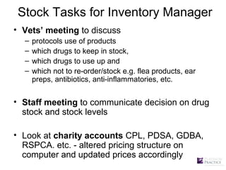 Stock Rotation Veterinary PP Stock Control in veterinary practice | PPT