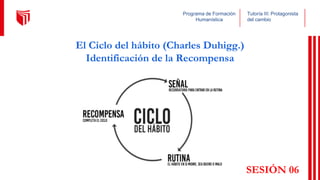Programa de Formación
Humanística
Tutoría III: Protagonista
del cambio
El Ciclo del hábito (Charles Duhigg.)
Identificación de la Recompensa
SESIÓN 06
 