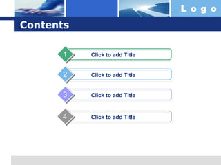 Contents Click to add Title 1 Click to add Title 2 Click to add Title 3 Click to add Title 4 
