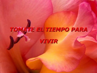 TOMATE EL TIEMPO PARA VIVIR 