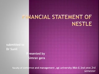submitted to
Dr Sunil
Presented by
Simran gera
faculty of comerrce and management ,sgt university BBA-G 2nd year,3rd
semester
 