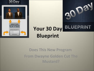 Your 30 Day Blueprint Does This New Program  From Dwayne Golden Cut The Mustard? 