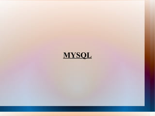 MYSQL 