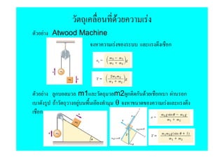 F      F
    F   Atwood Machine
                         F                      ก




    F   ก     m1         m2 ก ก F       ก           F   ก
        F     F          θ                  F
ก
 