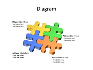 Diagram Add your title in here - Your text in here - Your text in here Add your title in here - Your text in here - Your text in here Add your title in here - Your text in here - Your text in here Add your title in here - Your text in here - Your text in here 