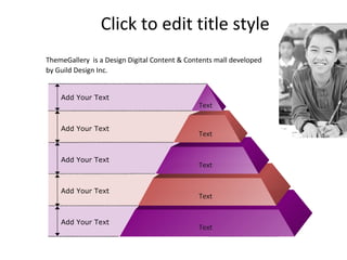 Click to edit title style ThemeGallery   is a Design Digital Content & Contents mall developed  by Guild Design Inc. Add Your Text Add Your Text Add Your Text Add Your Text Add Your Text Text Text Text Text Text 