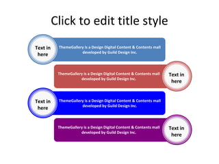 Click to edit title style ThemeGallery is a Design Digital Content & Contents mall developed by Guild Design Inc. Text in here ThemeGallery is a Design Digital Content & Contents mall developed by Guild Design Inc. Text in here ThemeGallery is a Design Digital Content & Contents mall developed by Guild Design Inc. Text in here ThemeGallery is a Design Digital Content & Contents mall developed by Guild Design Inc. Text in here 