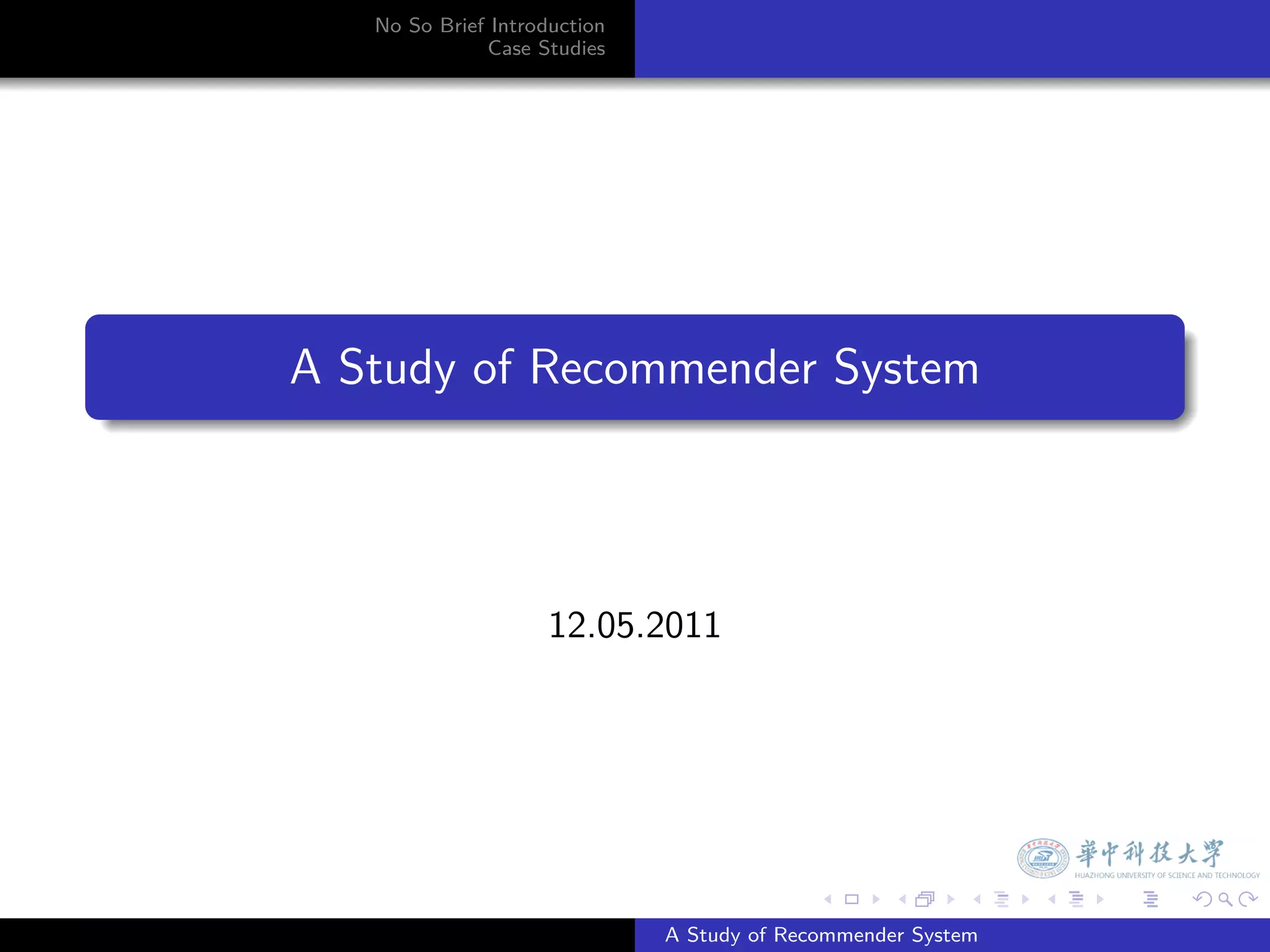 Recommender system introduction | PPT