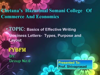 Chetana’s Hazarimal Somani College Of
Commerce And Economics
 