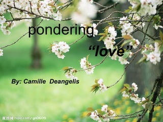 pondering
             “love”
By: Camille Deangelis
 