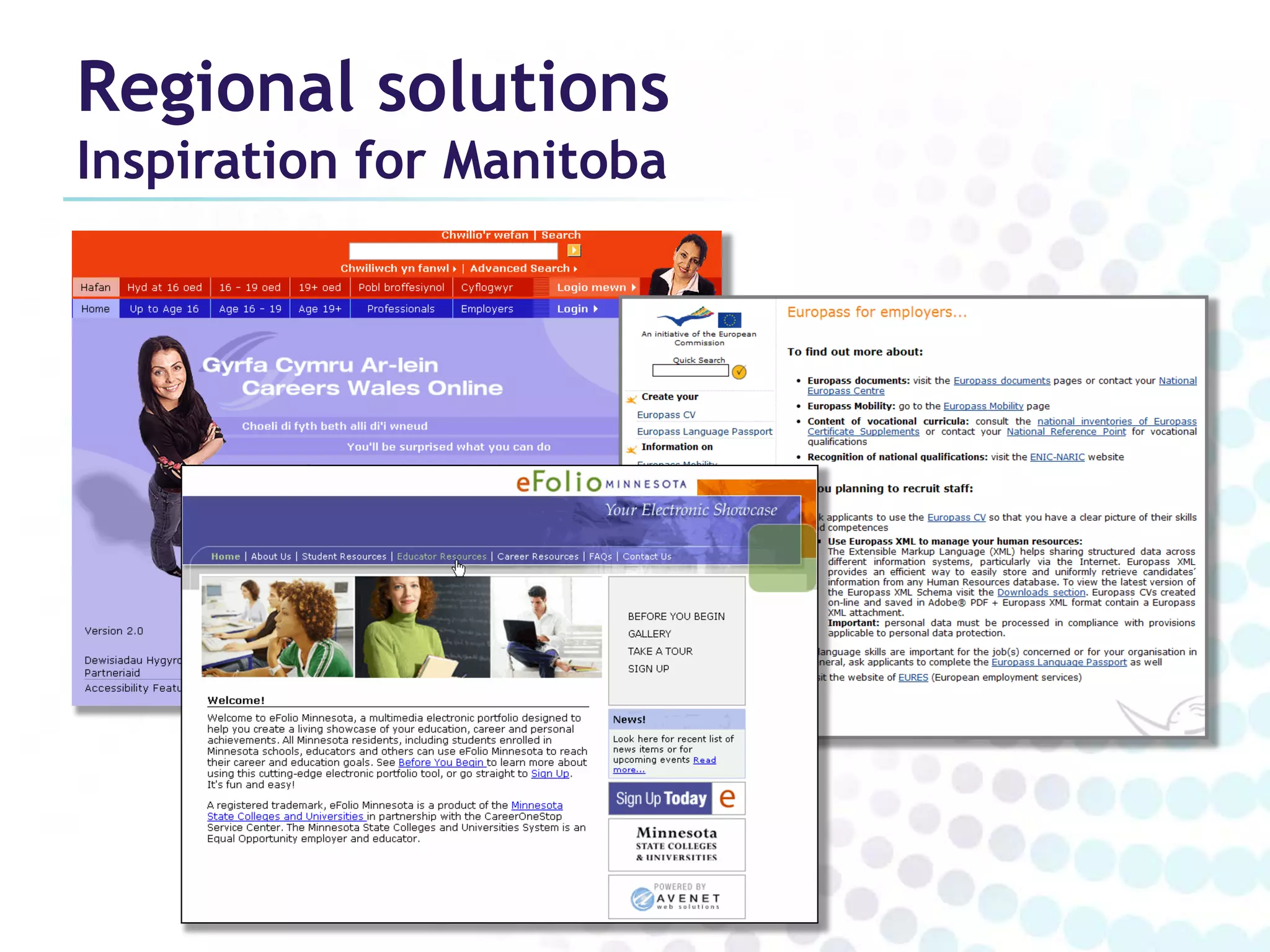 Regional solutions
Inspiration for Manitoba
 