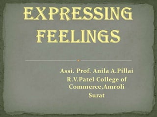 Assi. Prof. Anila A.Pillai
  R.V.Patel College of
  Commerce,Amroli
          Surat
 