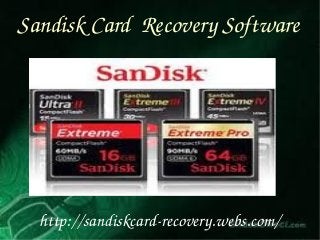 Sandisk Card  Recovery Software




  http://sandiskcard­recovery.webs.com/
 