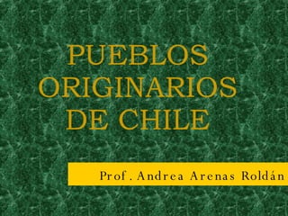 PUEBLOS ORIGINARIOS DE CHILE Prof. Andrea Arenas Roldán 
