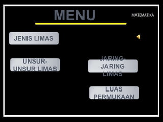 MENU
LUAS
PERMUKAAN
UNSUR-
UNSUR LIMAS
JENIS LIMAS
JARING-
JARING
LIMAS
 