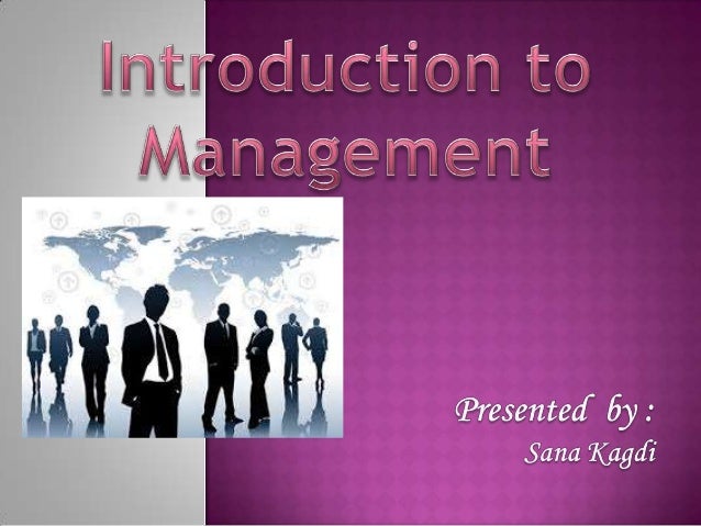 Introduction to management