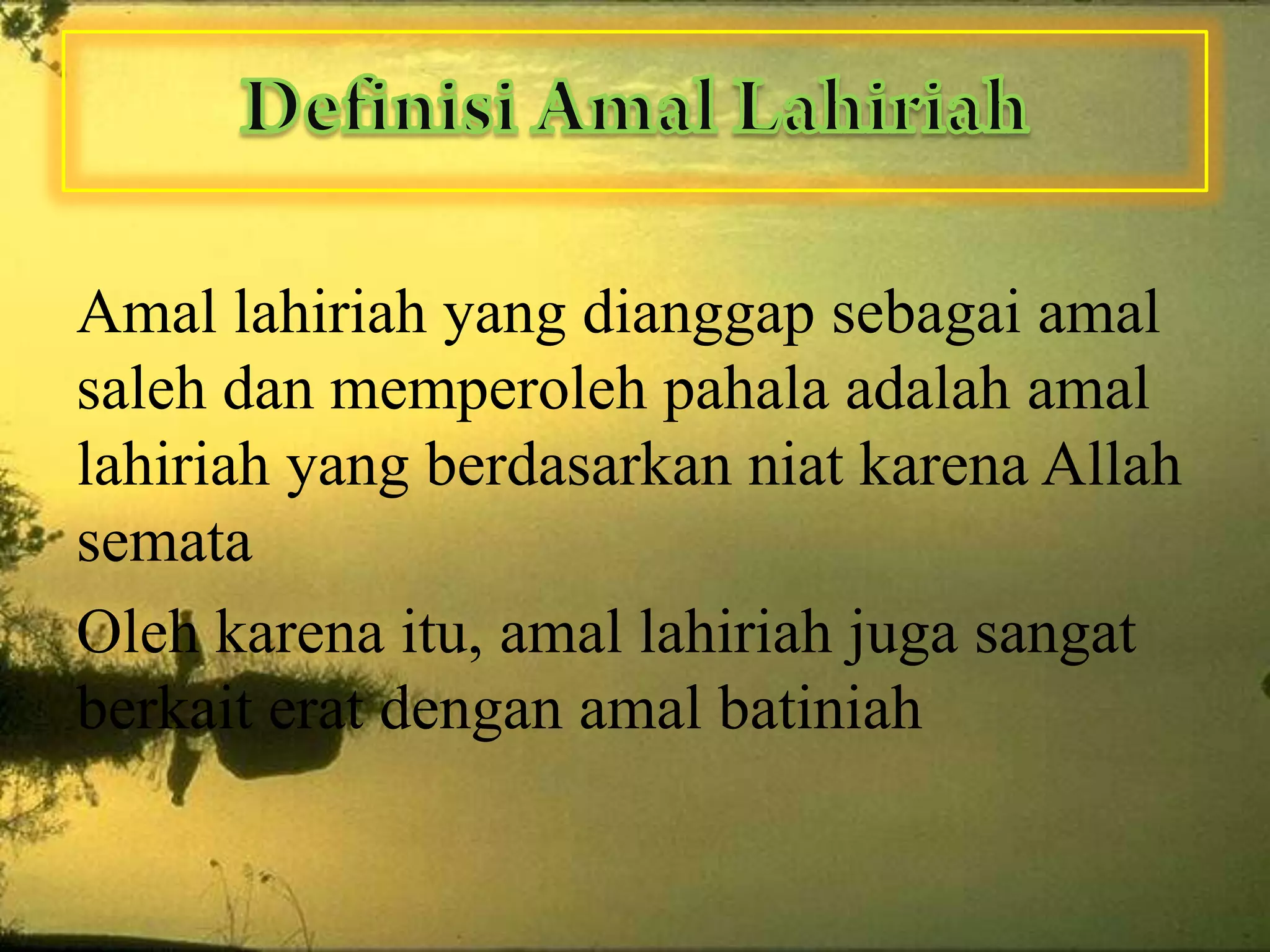 Amal ibadah Lahiriah | PPT
