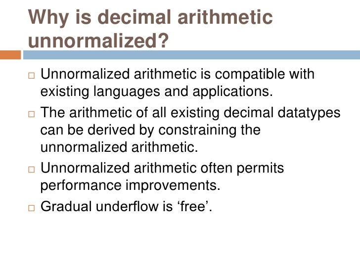 Decimal Arithmetic In Processors