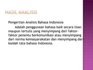 Ppt. analisis bahasa | PPT