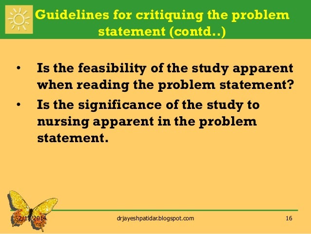 latest problem statement in nursing research