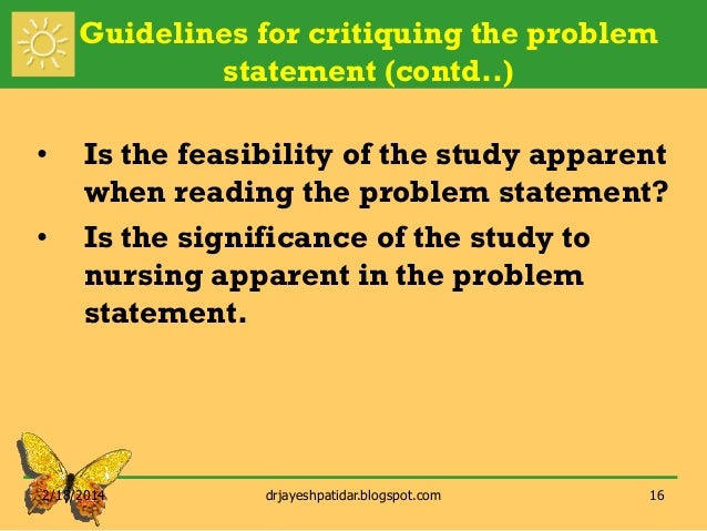 research problem statement in child health nursing