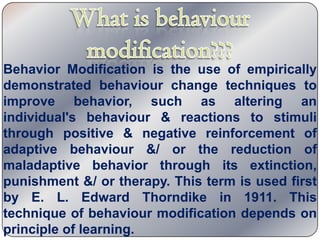 Behaviour Modification Techniques P pt | PPTX