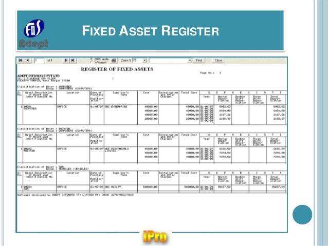 sample fixed assets register fixed asset register template