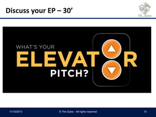 Discuss your EP – 30’
11/10/2013 © The Qube – All rights reserved 15
 