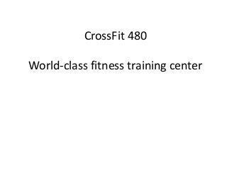 CrossFit 480
World-class fitness training center
 