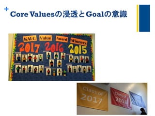 +
Core Valuesの浸透とGoalの意識
	
 
 